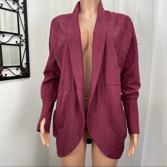 Eddie Bauer Sweaters | Eddie Bauer Womens Camp Fleece Wrap Cardigan Sweater Sz L Open Front | Color: Red | Size: L | Mariainzunza591's Closet